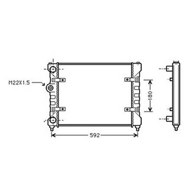 Radiateur de refroidissement moteur pour VOLKSWAGEN POLO III ph.2 1999-2001, OEM: 6K0121253K, Neuf