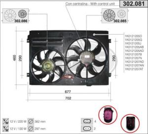 Groupe moto Ventilateur Radiateur pour VOLKSWAGEN GOLF VI 2008-2012, OEM: 1K0959455ES, Neuf