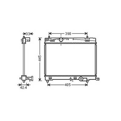 Radiateur de refroidissement moteur pour TOYOTA YARIS II ph.1 2005-2009, OEM: 164000Y010, Neuf