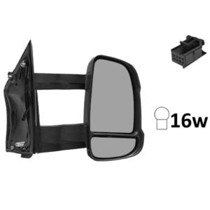 Rétroviseur droit électrique pour FIAT DUCATO III 2014-2023, bras long, dégivrant, feu clignotant orange (16W), Neuf