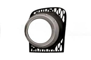 Grille pare-chocs gauche pour LAND ROVER RANGE ROVER 2010-2012 L322, noire, gaufrèe, avec siège antibrouillard, cadre argènt, Mod. HSE/SUPERCHARGED, Neuve