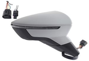 Rétroviseur droit électrique pour SEAT IBIZA V phase 1 2017-2021, dégivrant, feu clignotant, rabattable électriquement, BLIS, Neuf à peindre