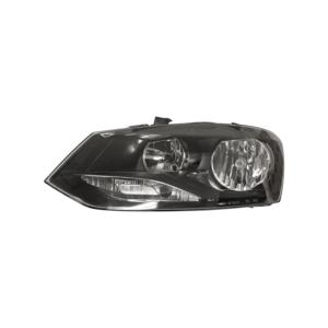 Phare Optique avant gauche pour VOLKSWAGEN POLO V phase 2, 2014-2017, TRENDLINE, H7+H7, fond noir, Neuf