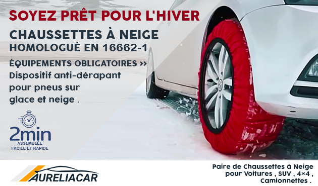Chaussettes  Neige pour Voitures , SUV , 4x4 , Camionnettes